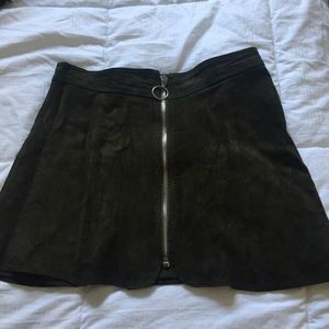 Zara suede zip up skirt